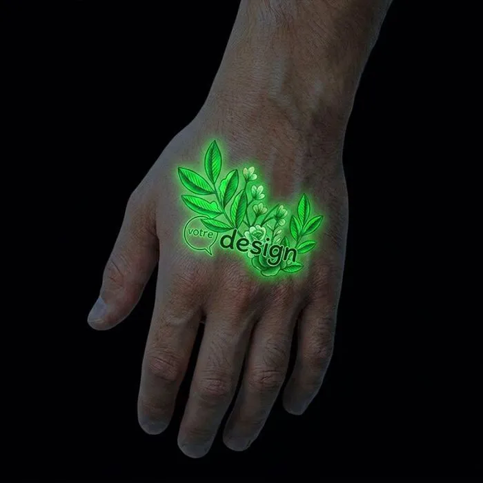 Tatouage luminescent 5x5cm personnalisable
