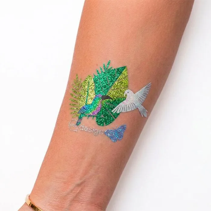 Tatouage pailleté 6x6cm personnalisable