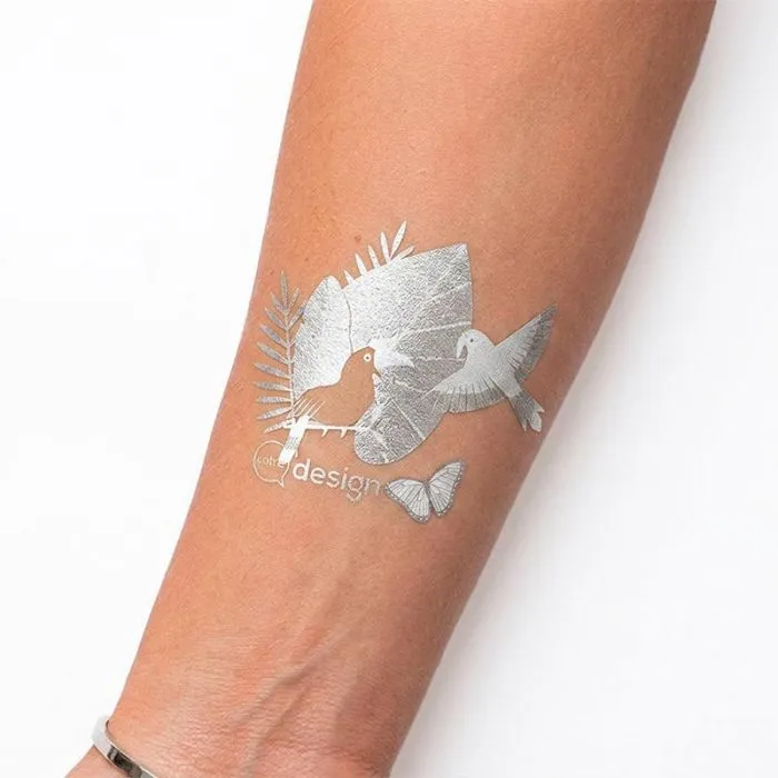 Tatouage métallisé 6x6cm personnalisable