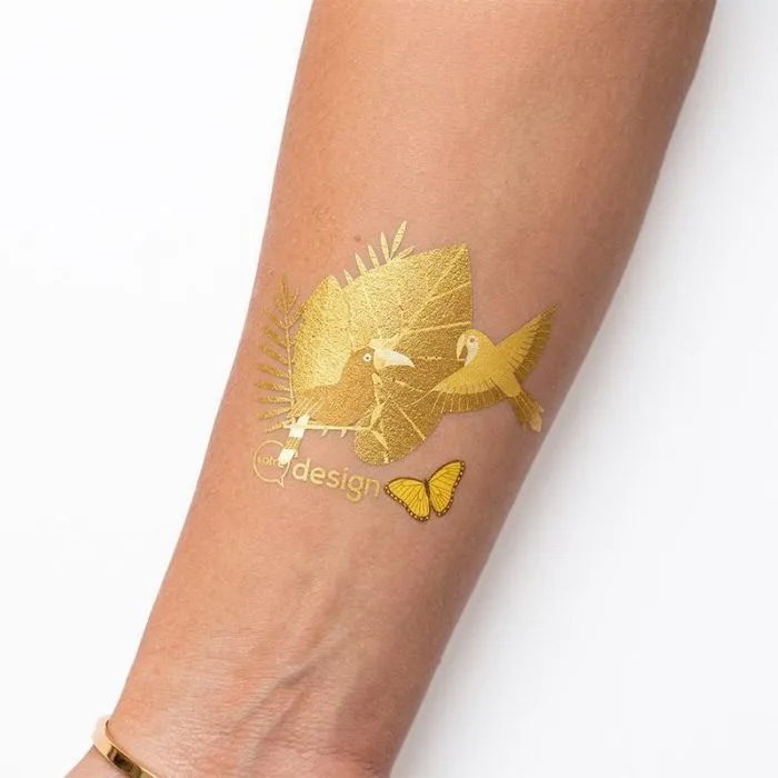 Tatouage doré 6x6cm personnalisable