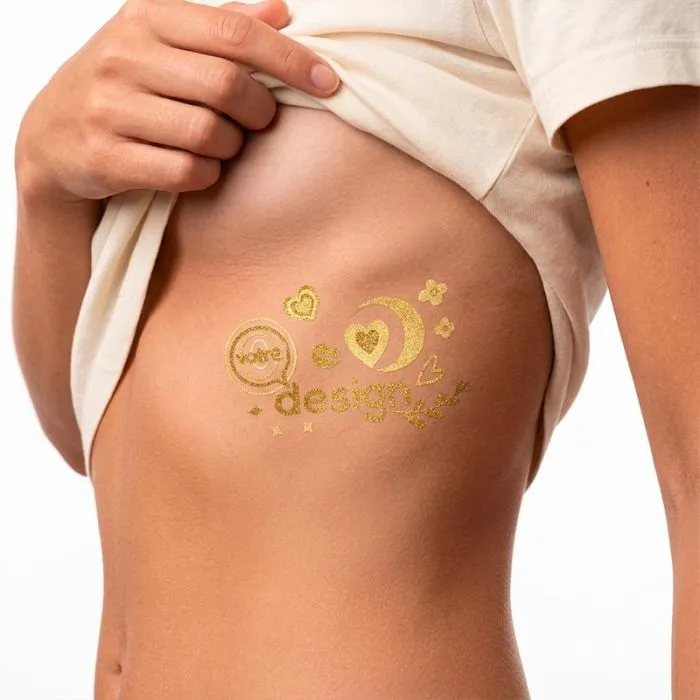 Tatouage doré 8x12cm personnalisable