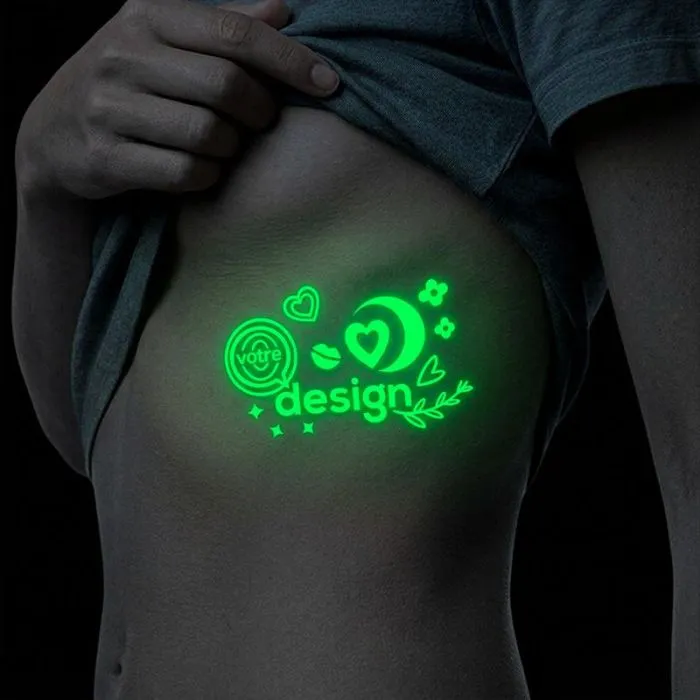 Tatouage luminescent 8x12cm personnalisable