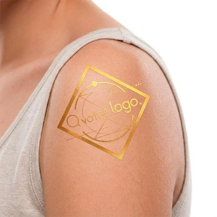 Tatouage doré 10x10cm personnalisable