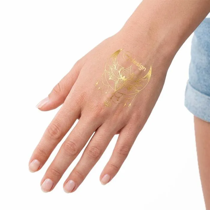 Tatouage personnalisé doré 4x4cm