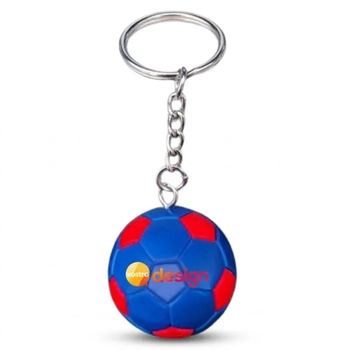 Portachiavi a forma di pallone da calcio vintage pubblicitario, realizzato in ecopelle ecologica