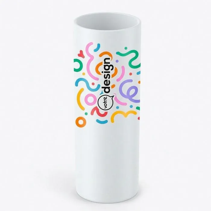 Verre tube en PP blanc opaque 22 cl personnalisable