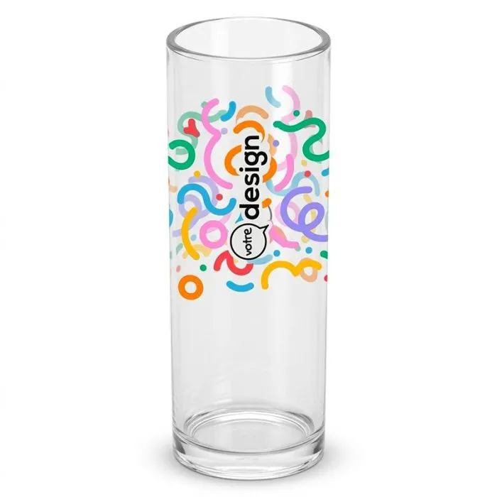 Verre tube en plastique SMMA transparent 22 cl personnalisable