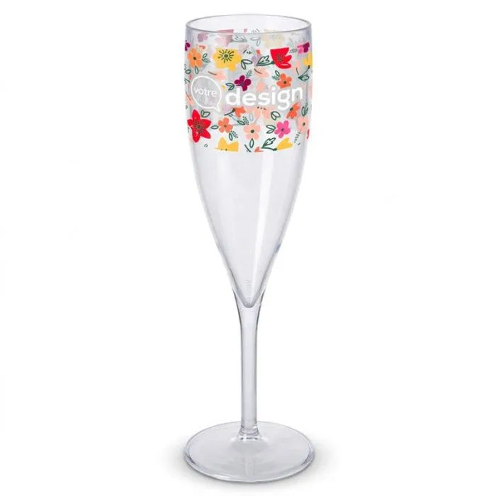 Flûte à champagne réutilisable PP translucide 16cl personnalisable