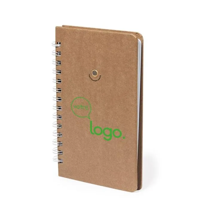 Cahier personnalisable ensemencé en carton recyclé – Astrida