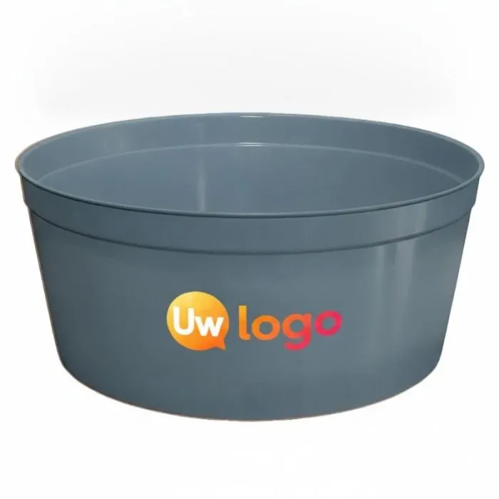 Feestelijke kom van 110 cl, grijs plastic, personaliseerbaar