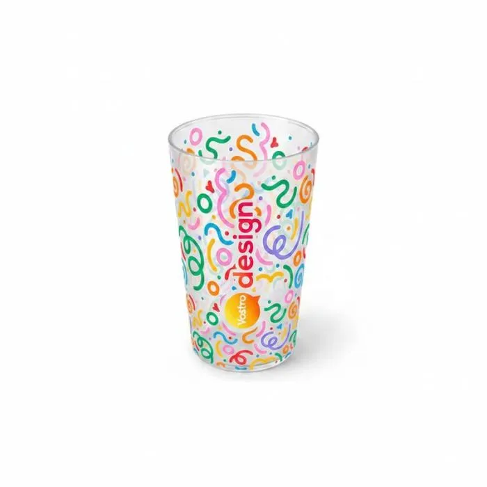 Bicchiere riutilizzabile traslucido da 12/18 cl personalizzabile