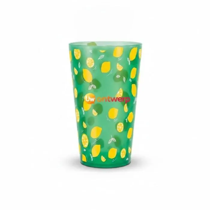 Doorzichtige, herbruikbare beker van 25/33 cl, personaliseerbaar