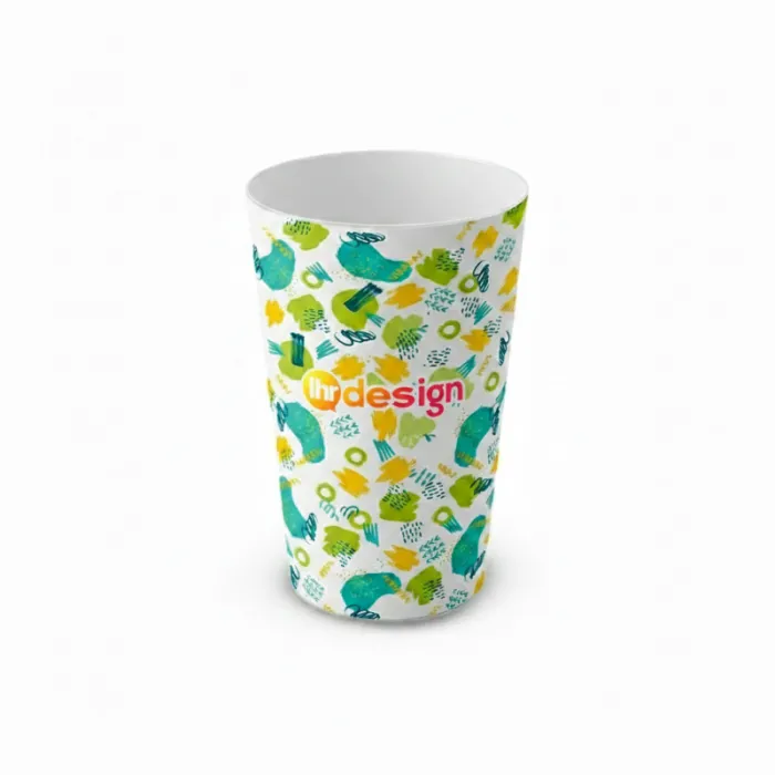 Wiederverwendbarer Becher 25/33 cl opak weiß personalisierbar