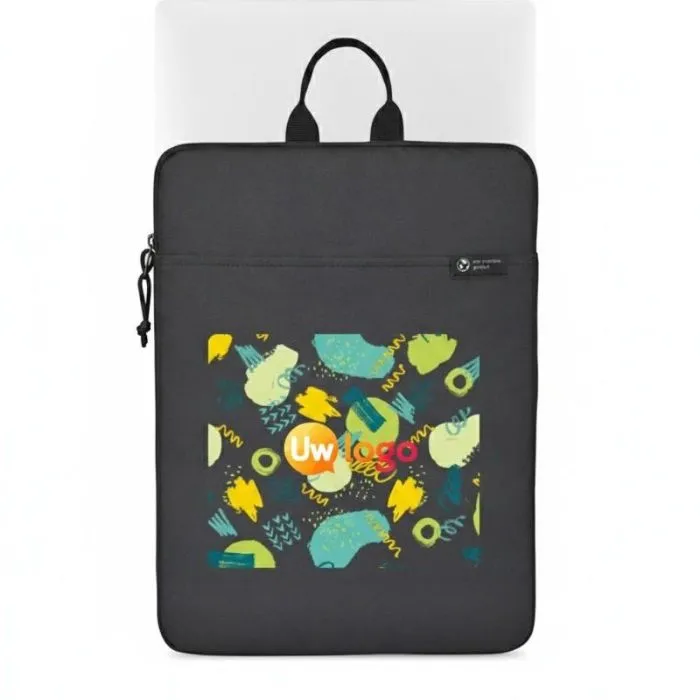 Zwarte, personaliseerbare 16"-laptophoes van rPET - AWARE™ Renew