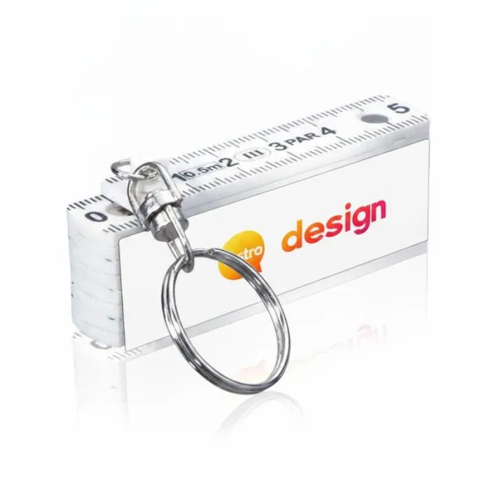 Mini righello pieghevole promozionale con portachiavi
