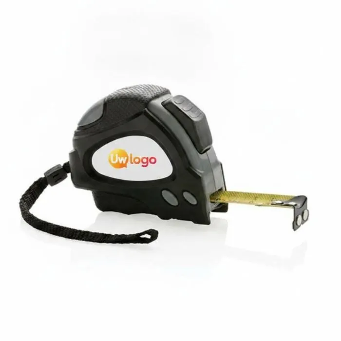Gepersonaliseerd meetlint met automatische stopfunctie, 5 m/19 mm, van gerecycled RCS-plastic