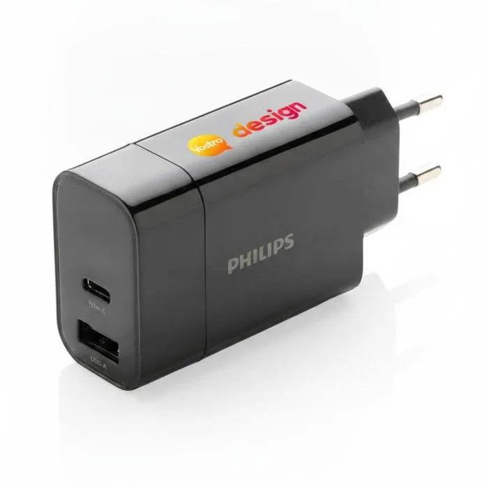 Caricabatterie da muro personalizzato ®Philips, USB ultraveloce da 30 W