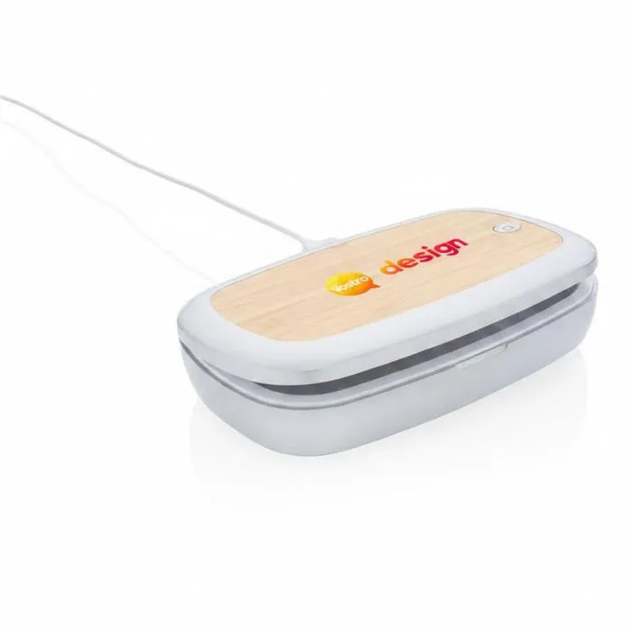 Contenitore di sterilizzazione UV-C personalizzato con caricatore wireless da 5 W Rena