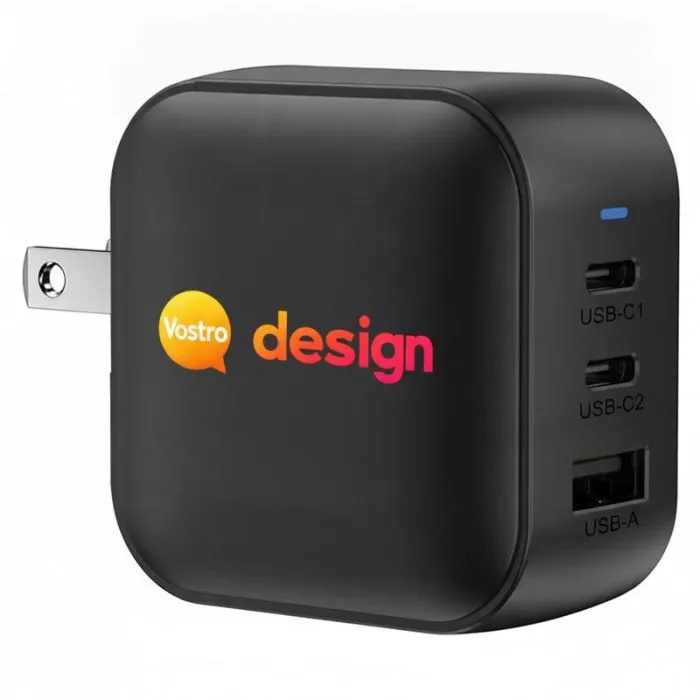Caricabatterie GaN PD 70 W personalizzato con prese UE/USA/UK - Santa Cruz