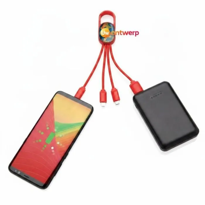 4-in-1-kabel met gepersonaliseerde karabijnhaak