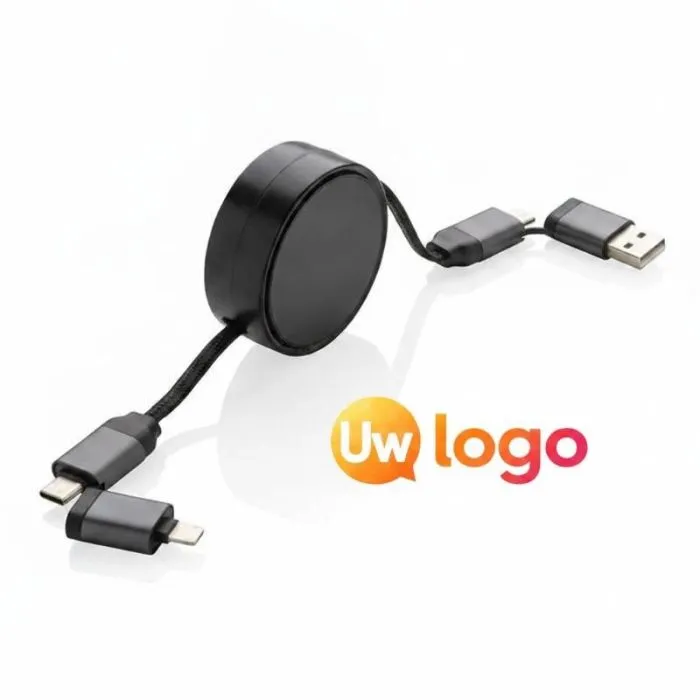 Op maat gemaakte 6-in-1-oprolkabel van gerecycled aluminium - Terra
