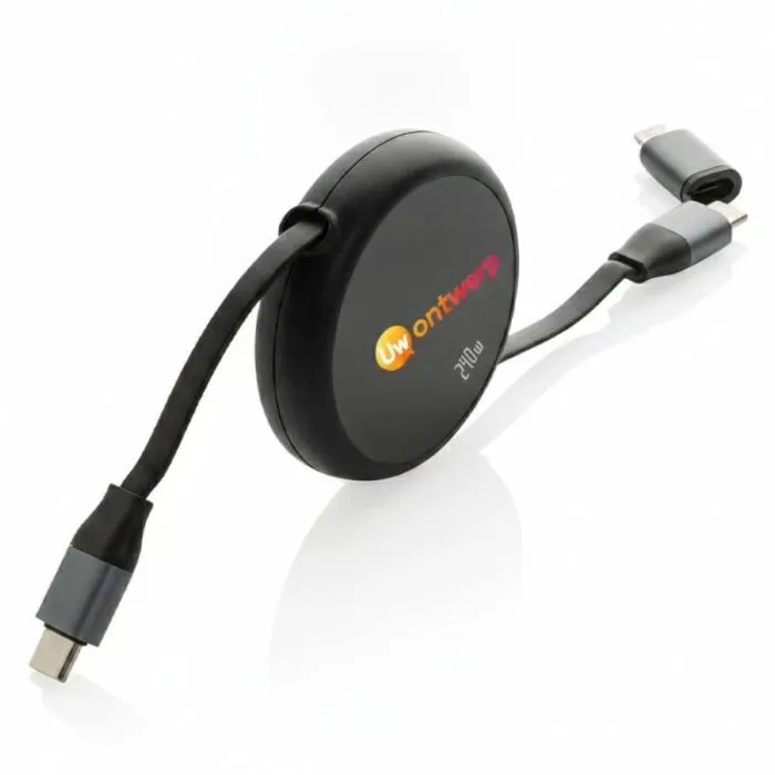 Aanpasbare 2-in-1-intrekbare kabel van aluminium, 240 W - Terra