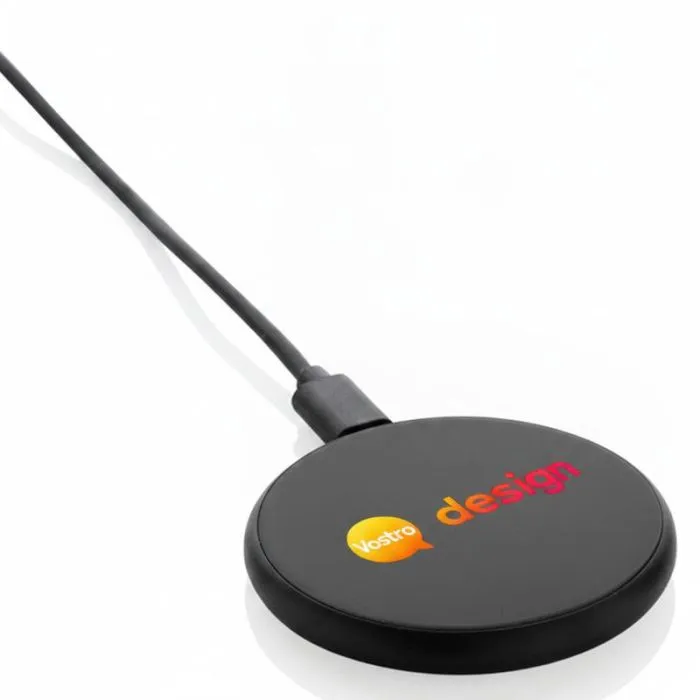 Caricabatterie magnetico wireless personalizzato da 15 W con cavo USB-C riciclato