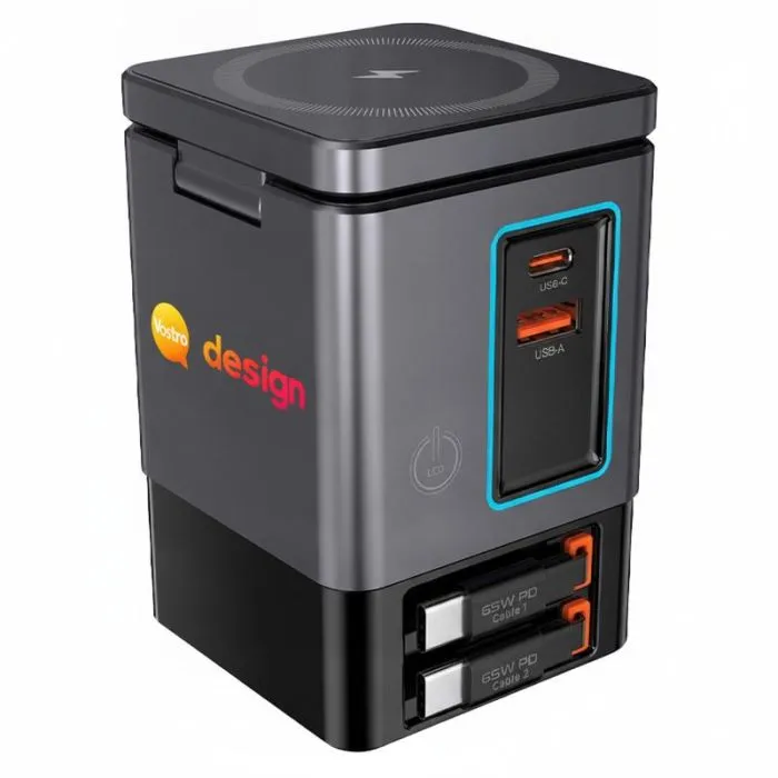 Caricabatterie wireless Urban Vitamin da 105 W personalizzabile + cavi USB-C - Sacramento