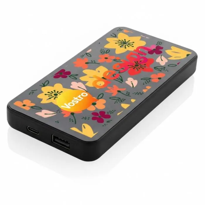 Batteria di riserva personalizzata da 10.000 mAh in plastica ABS riciclata certificata RCS
