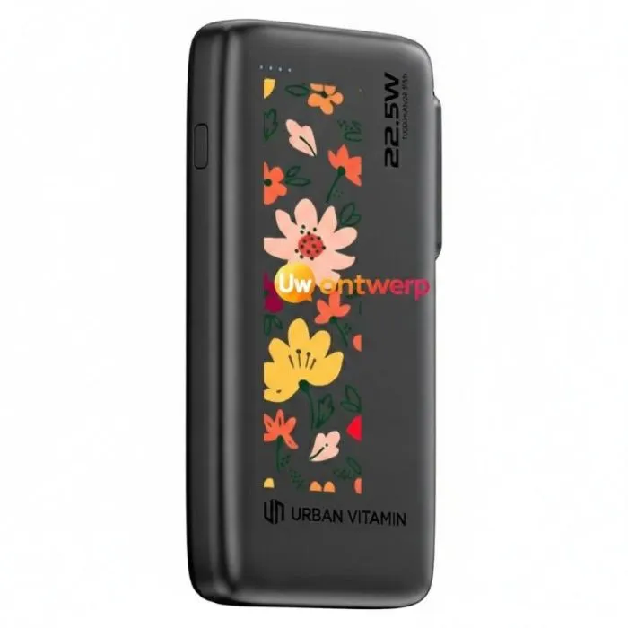 Personaliseerbare powerbank van 10.000 mAh, 20 W, gemaakt van gerecycled plastic - EMERYVILLE