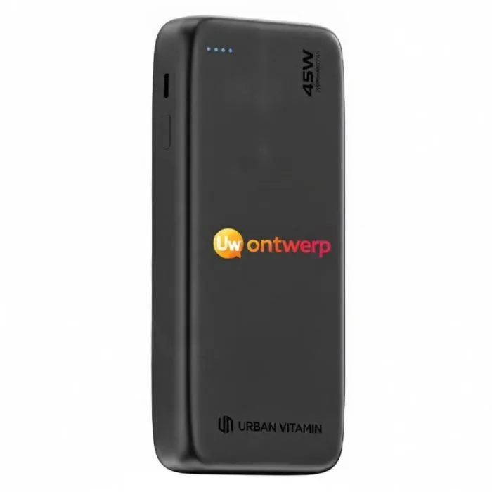 Aanpasbare powerbank van 20.000 mAh, 45 W, met ingebouwde USB-C-kabel - SAN MATEO