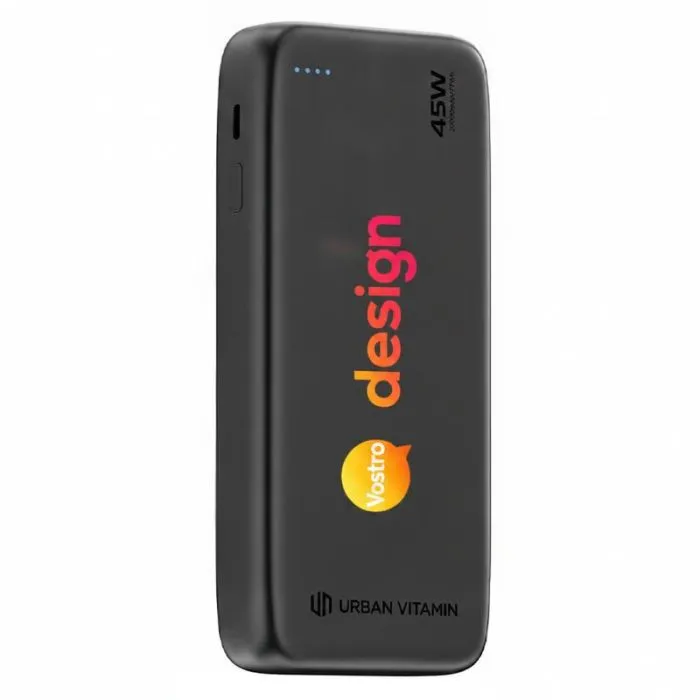 Powerbank personalizzabile da 20.000 mAh, 45 W, con cavo USB-C integrato - SAN MATEO