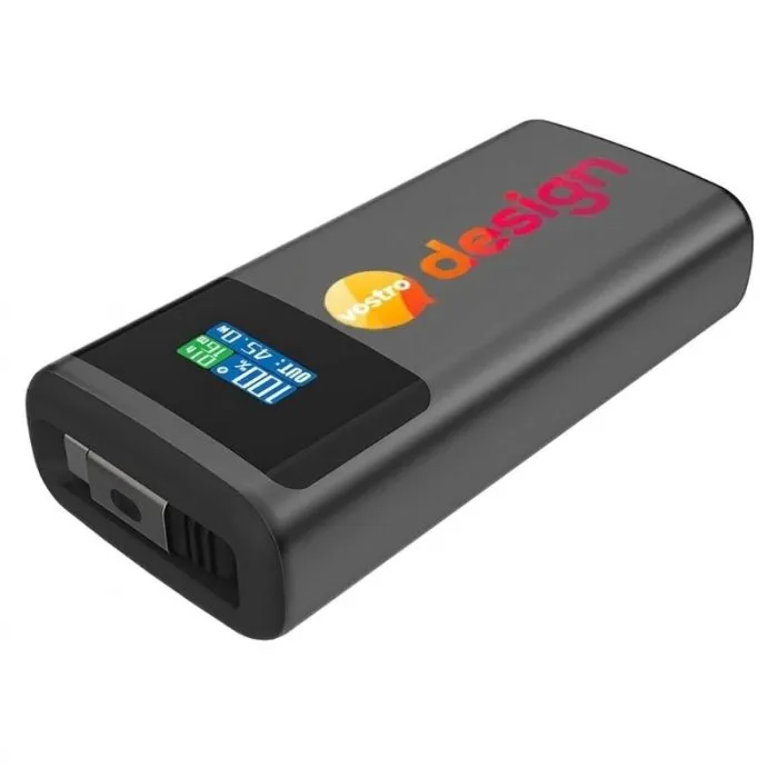 Powerbank da 10.000 mAh PD45W con display in ABS riciclato personalizzabile - Quantum