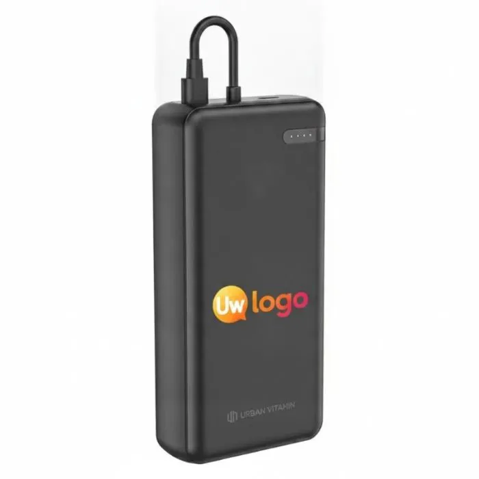 Gepersonaliseerde Menlo Park-powerbank van 20.000 mAh met ultrasnel opladen en USB-uitgangen