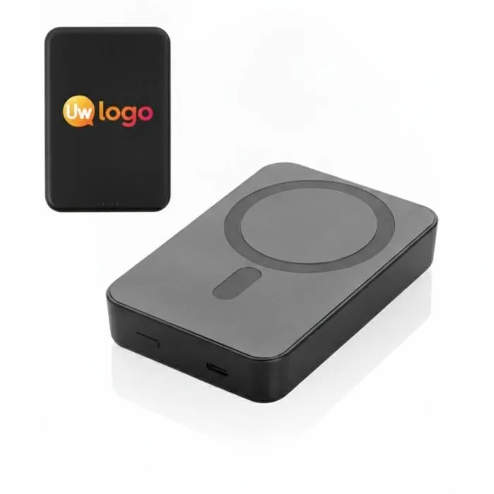 Magnetische powerbank van 10.000 mAh van kunststof RCS voor reclamedoeleinden - Amporia