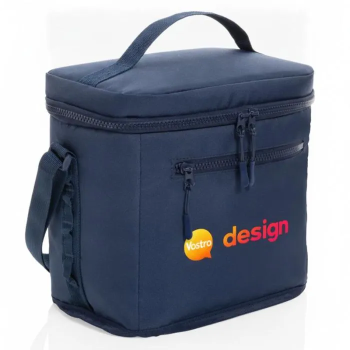 Borsa termica Sonny personalizzata in rPET Aware™ con tracolla e pratiche tasche