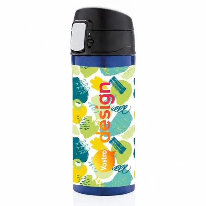 Tazza personalizzata da 300 ml con chiusura facile, realizzata in acciaio inossidabile riciclato RCS