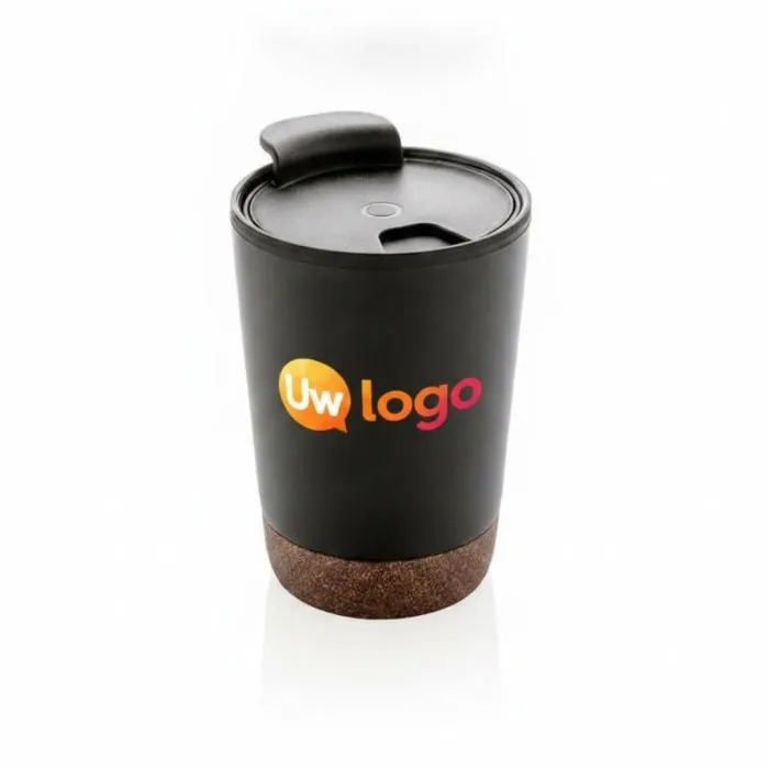 Gepersonaliseerde koffiekop van kurk en roestvrij staal, 300 ml