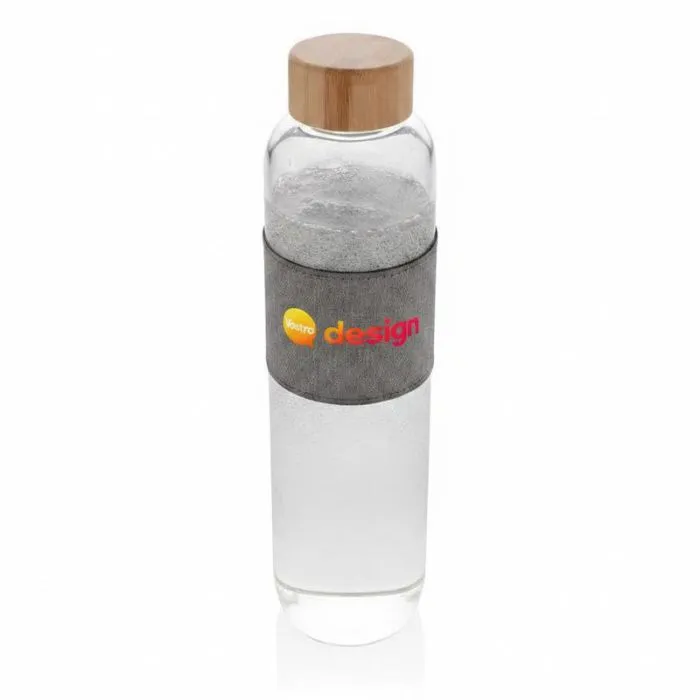 Borraccia personalizzabile da 750 ml in vetro con coperchio in bambù Impact