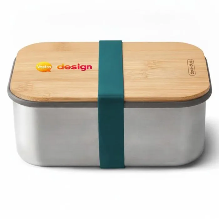 Portapanini personalizzato in acciaio inox con coperchio in bambù