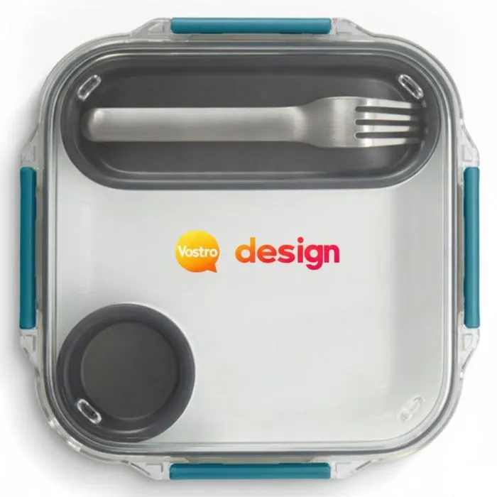 Contenitore per il pranzo Original personalizzato Black+Blum con forchetta e vasetto per la salsa