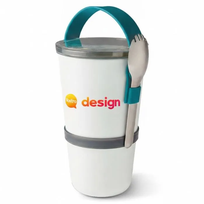 Lunch box personalizzato con vasetti ermetici e cinturino in silicone