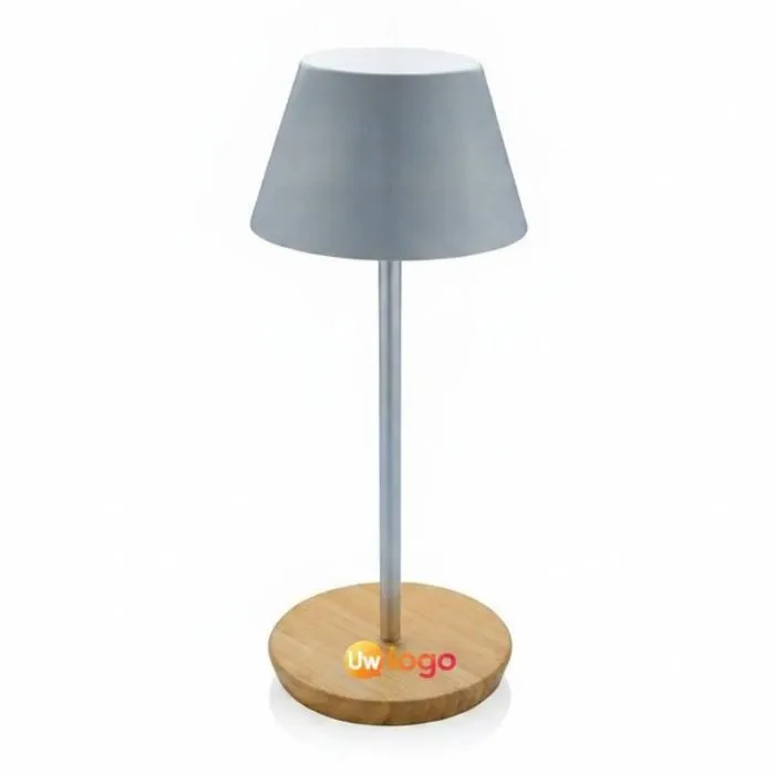 RCS-tafellamp van kunststof, oplaadbaar via USB, met Pure Glow-logo