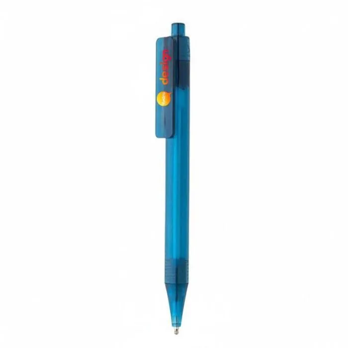 Penna personalizzata trasparente X8 in rPET GRS