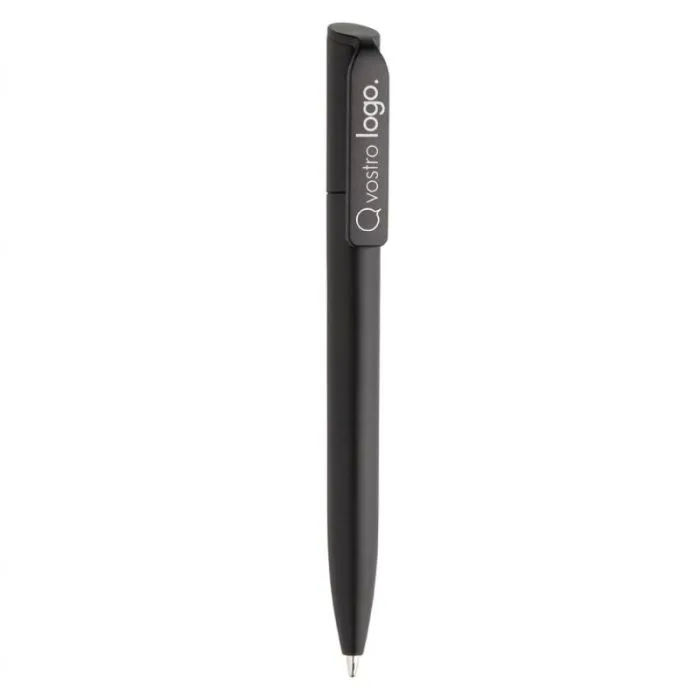 Mini penna compatta personalizzata in ABS riciclato certificato GRS, inchiostro blu Dokumental