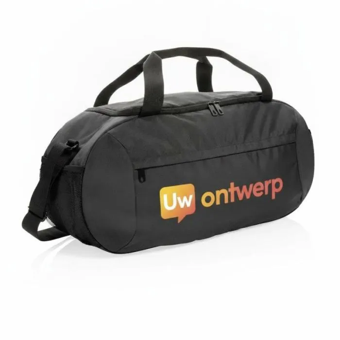 Moderne sporttas met reclameopdruk van rPET Impact AWARE™