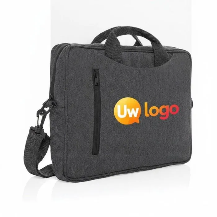 Gepersonaliseerde laptoptas van 15,4 inch van gerecycled katoen AWARE™ - Laluka