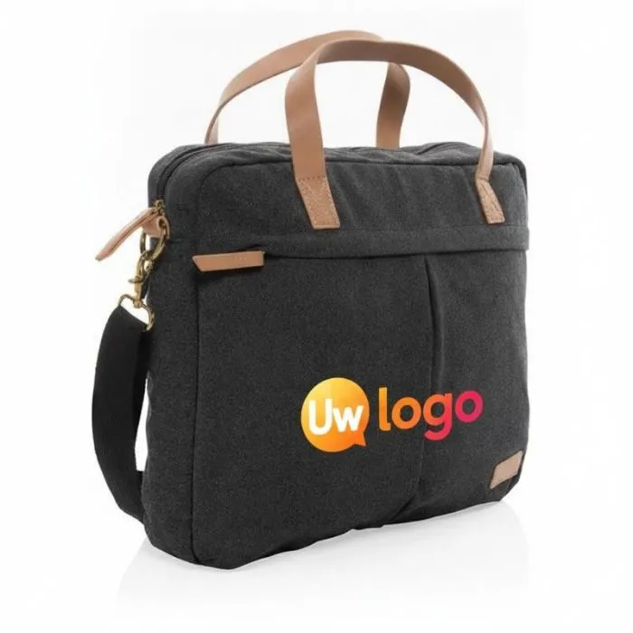 Impact AWARE™-promotietas voor laptops van gerecycled canvas van 16 oz