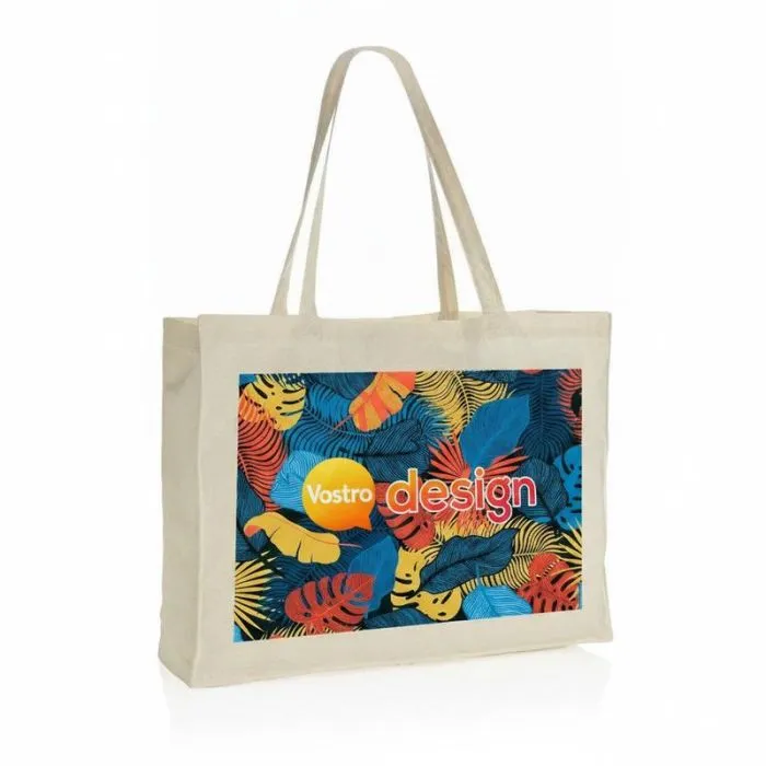 Borsa da spesa personalizzata in cotone riciclato da 145 gr Impact AWARE™