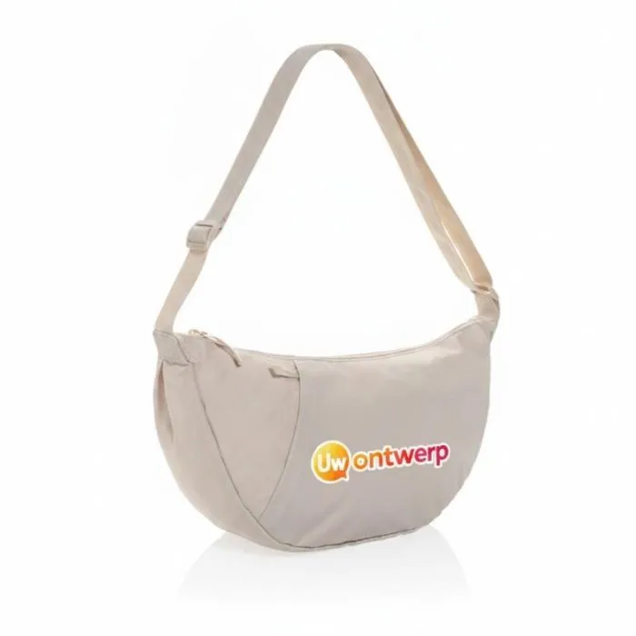 Personaliseerbare unisex-schoudertas met XL-schouderriem van rPET - AWARE™ Crescent